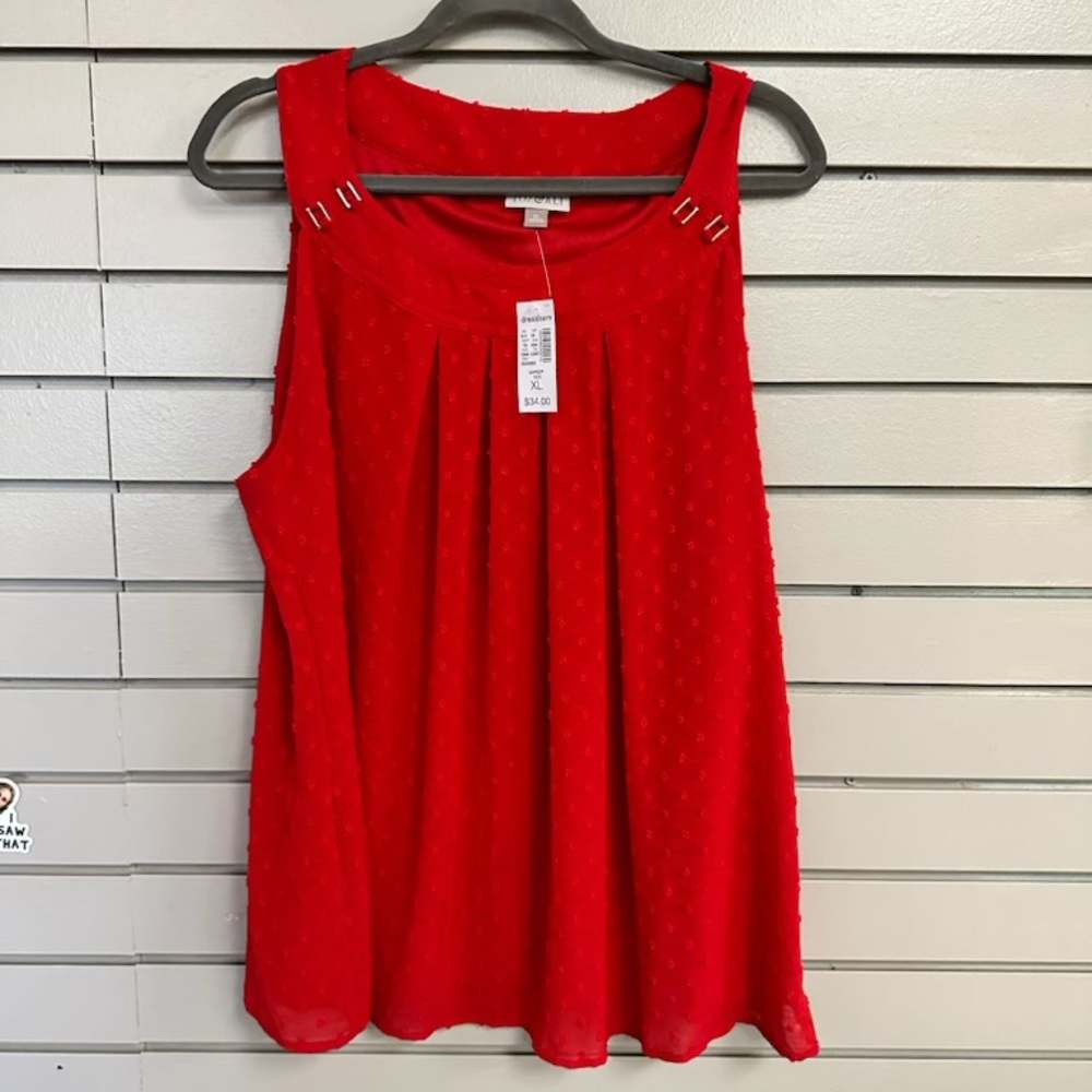 Roz & Ali Women’s Red Tank Top. Size XL. NWT!